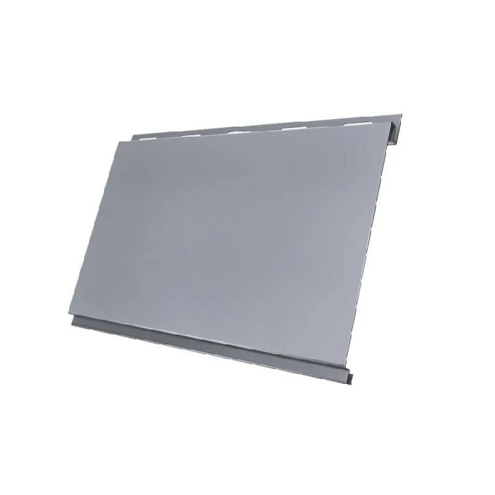 Металлический сайдинг Grand Line Вертикаль 0.45 мм classic PE с пленкой RAL 9006 белый алюминий