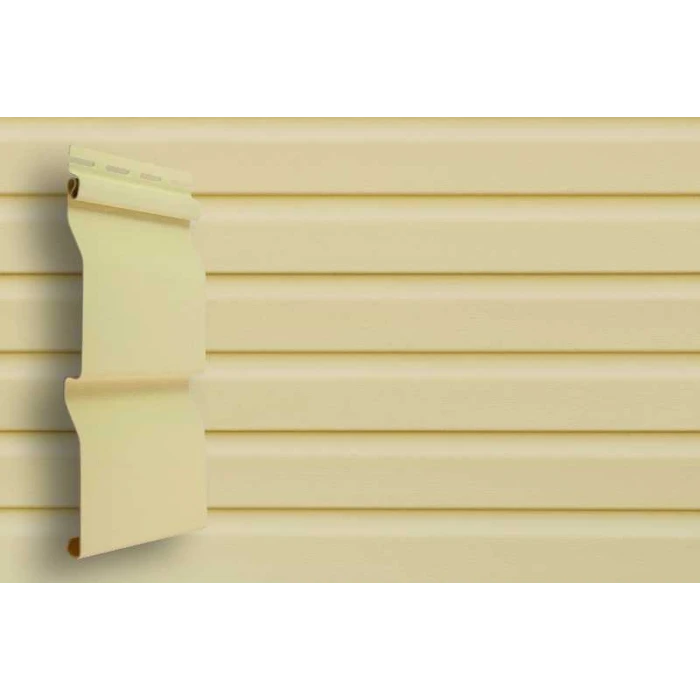 Виниловый сайдинг двухслойный Grand Line Корабельная доска Слим Ваниль 3.00